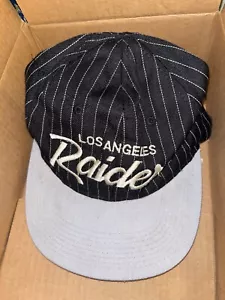 Vintage 90s Los Angeles Raiders Pinstripe Snapback Hat Cap Sports Specialties - Picture 1 of 3