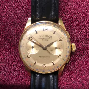 Armbanduhr Ultimor Vintage Chronograph Suisse 750 / 18k Gold 36mm - Bild 1 von 7