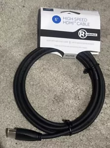 RadioShack High Speed HDMI Cable 6’ Foot Black 1080P+ 600Hz Refresh Rate NIP NEW - Picture 1 of 7