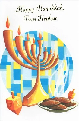 Nice HANUKKAH Card FOR NEPHEW, Menorah Hoping Happy Gay by Popular Greetings +✉ - Image 1 of 4