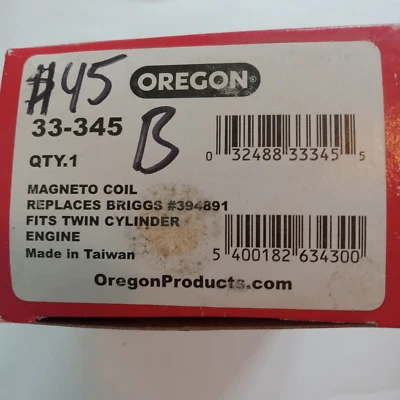 33-345 Oregon Compatible With Briggs & Stratton Ignition Coil 394891 - Image 1 of 3