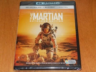 THE MARTIAN Extended Edition Blu Ray 4K Ultra-HD Matt Damon Kate Mara 3-DISC NEW - Image 1 of 3