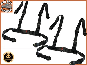 Pair Black 4 Point Car Racing Seat Belt Harness Ideal Offroad 4x4 SUV Buggy - Picture 1 of 4