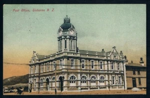 New Zealand • 1906 Postcard • Post Office, Gisborne - Bild 1 von 2