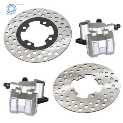 Front Brake Calipers & Brake Rotors For 2007-2014 Yamaha Grizzly 350 400 450 YFM - Image 1 of 4