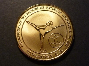 2001 Canada World Figure Skating Championships Singles RCM Gold Plated Medallion - Picture 1 of 3