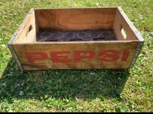Vintage Original Wooden Soda Pepsi cola Drinks Advertising Crate RETRO - Picture 1 of 6