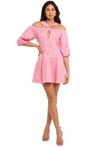 NICHOLAS Casi Dress in Flamingo Pink Mini Party Cocktail Size 16 AU RRP 385.00 - Picture 1 of 3