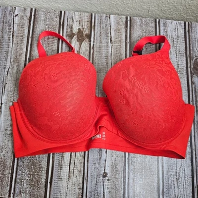Smoothez by aerie red seemless padded bra womens size 36D pull on full coverage - Image 1 of 4