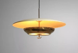 Antique Mid Century Vintage 4 Light Modern Raw Brass Pendant Sputnik chandelier - Picture 1 of 8