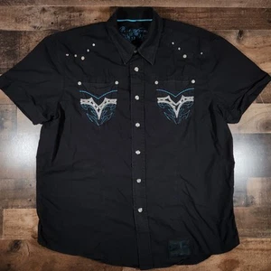 Pepe Jeans Pearl Snap Western Hemd Herren XL schwarz Y2K Tribal Goth Grunge - Bild 1 von 12