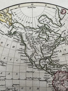 Welt in Hemisphären zeigt neueste Reisen & Reisen 1800 Wilkinson seltene Karte - Bild 1 von 13