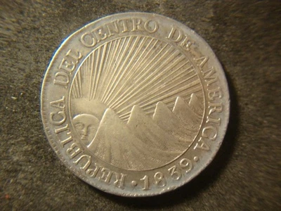 1839 XF Central America Guatemala Silver 8 Reales Nice Coin BSX - Image 1 of 2