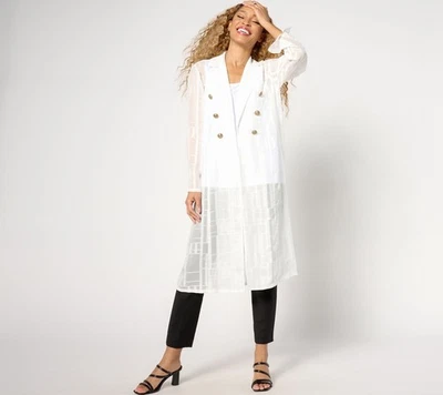 Chaqueta para mujer Dennis Basso talla M regular pura geométrica doble blanca A6444382 Foto 1 de 4