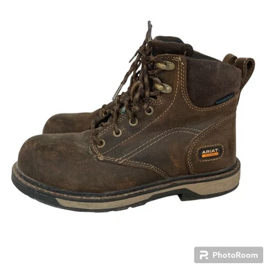 ARIAT Women's Riveter 6" CSA Waterproof Composite Toe Work Boots Size 8 B - Image 1 of 4