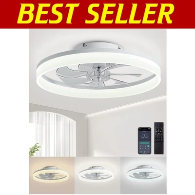 Stepless Color Temperature Ceiling Fan with 6 Speeds & Remote Control - White - Image 1 of 4