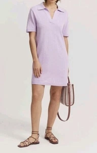 COUNTRY ROAD Lilac Cotton/Linen blend Polo Dress Size XS oversizedd New Cond - Picture 1 of 7