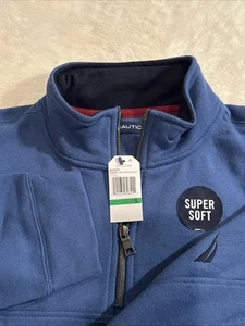 Sudadera Pullover Nautica Nueva Con Etiquetas Para Hombre Azul Súper Suave Cuarto Cremallera L ¡Nueva! - Imagen 1 de 7