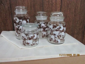 Cotton Ball Glass Canisters Set of 4 - Picture 1 of 10