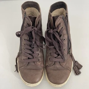 UGG Blaney High Womens Size US 8.5 Brown Classic Side Zip Leather Ankle Boots - Picture 1 of 9