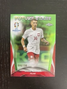 2024 Topps Chrome UEFA Euro Future Stars Jakub Kiwior Green /150 Poland - Bild 1 von 2