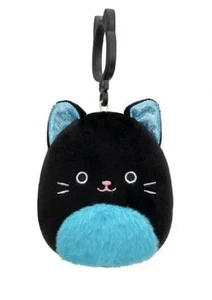 Squishmallows Eponine die schwarze Katze mit pelzigem Bauch 3,5" hoch Clip-on - Bild 1 von 1