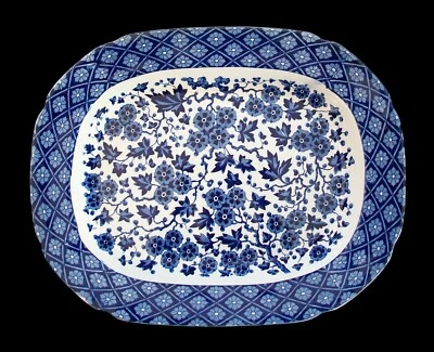 RIDGWAY - 'Hawthornden' - Blue Transfer Decorated Platter - U.K. - Circa 1880 - Изображение 1 из 4