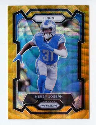 H222 KERBY JOSEPH 2023 PRIZM GOLD WAVE REFRACTOR 4/10 #101 LIONS RARE SP - Image 1 of 2