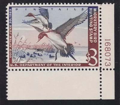 US RW29 $3 Duck Hunting Mint Plt #168073 Single XF OG NH SCV $110 - Image 1 of 2