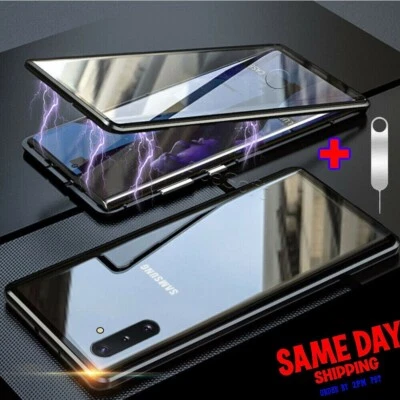 Magnetic Adsorption Tempered Glass Cover Case+SIM Pin f SAM Galaxy Note 10 - Imagem 1 de 4