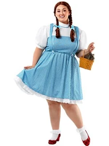 Rubies Womens Wizard of Oz Dorothy Costume Dress & Hair Bows Blue/White One Size - Picture 1 of 6