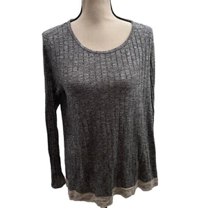 Top Xhilaration XL gris tejido alto-bajo - Imagen 1 de 5