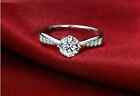 Pave 1 Ct Cubic Zirconia Silver Plated 4-Prong Engagement Promise Ring RS12