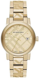 BURBERRY BU9038 Heritage Nova Check Swiss Gold 38mm Unisex Watch - Picture 1 of 11