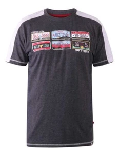 D555 Duke Big Mens Printed T-Shirt American Number Plate 2XL-4XL 5XL 6XL 601205 - Picture 1 of 2