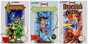 Castlevania I II III Simons Quest Klątwa Draculi PLAKAT NES MADE IN USA CASSET1