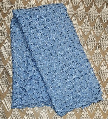 Original Handcut Lace Material 5Yards(SkY BLUE)  - Image 1 of 4