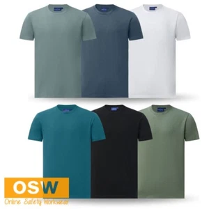 Camiseta de manga corta facial transpirable de algodón premium cuello redondo para hombre TS43 - Imagen 1 de 17