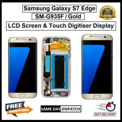 For Samsung Galaxy S7 Edge/SM-G935F GOLD LCD Display Touch Digitizer Replacement - Image 1 of 4