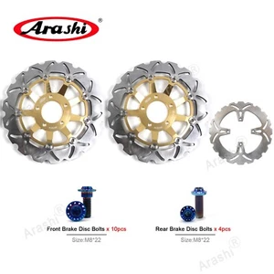 Front Rear Brake Rotor + Mounting Bolts For Suzuki GSX750 1989 - 1992 1991 1990 - Picture 1 of 13