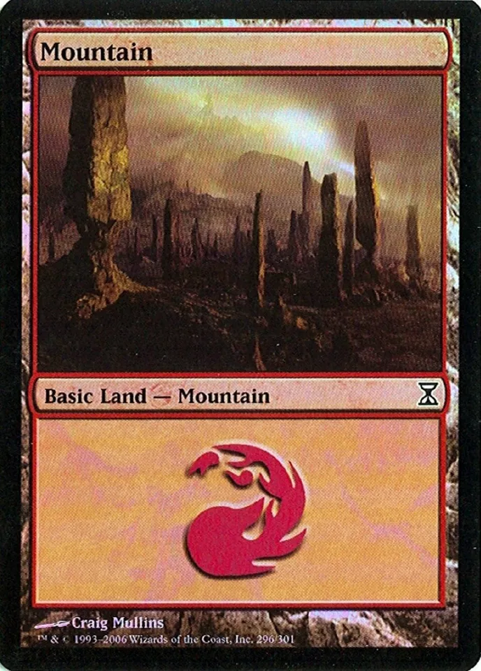 MTG - Time Spiral - Mountain #296 - Foil - Various conditions - Image 1 of 1