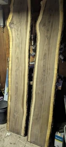 Un bordo vivo lastra di legno noce nero essiccata spessore 1,25 da 11 a 12 pollici 24 lunghe - Foto 1 di 4