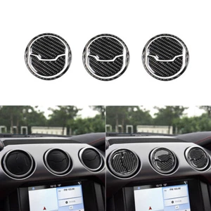 9x Guarnizione Coperchio Presa Ventola Aria Condizionata Fibra di Carbonio per Ford Mustang 2015-2023 - Foto 1 di 8