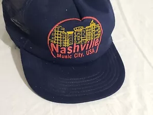 Nashville Vintage Music City USA Trucker Style Snapback Hat Park Avenue Skyline - Picture 1 of 11