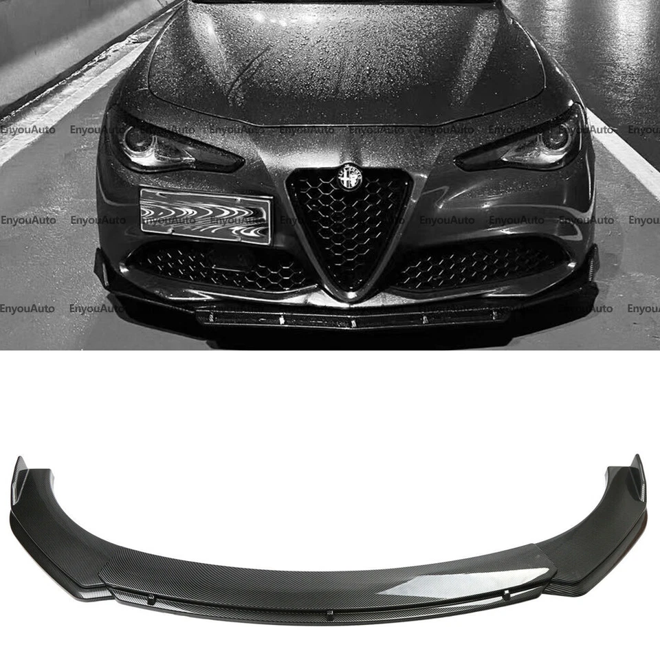 Alerón labial divisor fibra de carbono parachoques delantero para Alfa Romeo Stelvio Foto 1 de 4