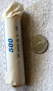50 monete circa da lire 10 del 1981 fior di conio da collezione nel cartoncino - Imagen 1 de 5