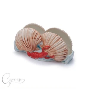 BASSANO KERAMIK SERVIETTENHALTER MEERESFRÜCHTE FISCH LANGUSTE MOT 10 CM HOCH NEU - Bild 1 von 1