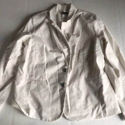 Chaqueta Blazer Napa Valley Beige Mezcla de Lino 2 Botones Para Mujer Talla 18 A1930 Foto 1 de 4