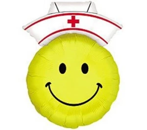 XL 28" Smiley Gesicht Krankenschwester Super Form Mylar Folienballon Party Deko - Bild 1 von 1