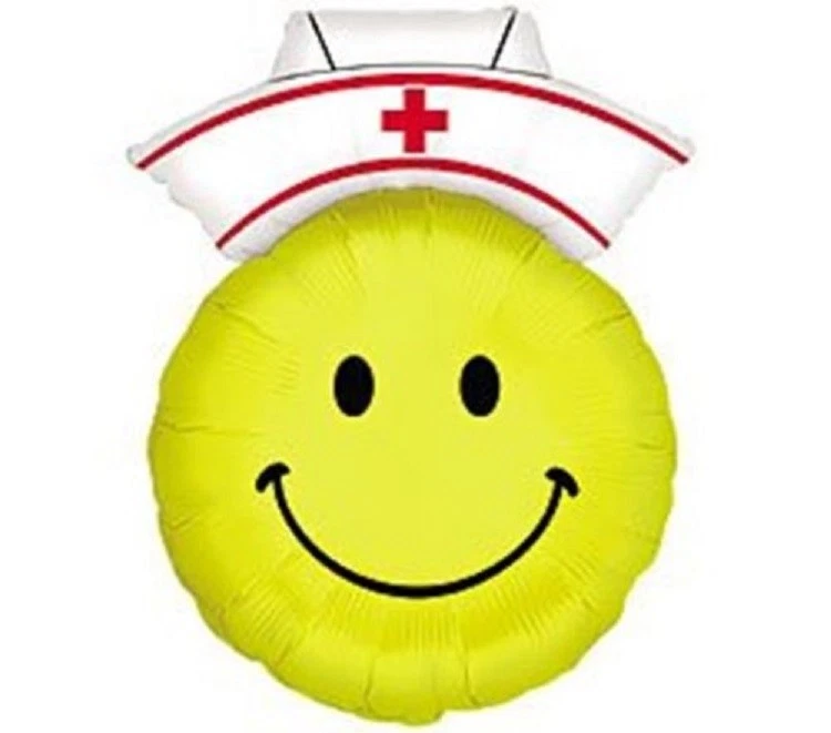 XL 28" Smiley Face Nurse Super Shape Mylar Foil Balloon Party Decoration - Image 1 of 1